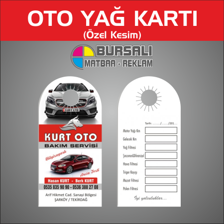 yağ kartı özel kesim